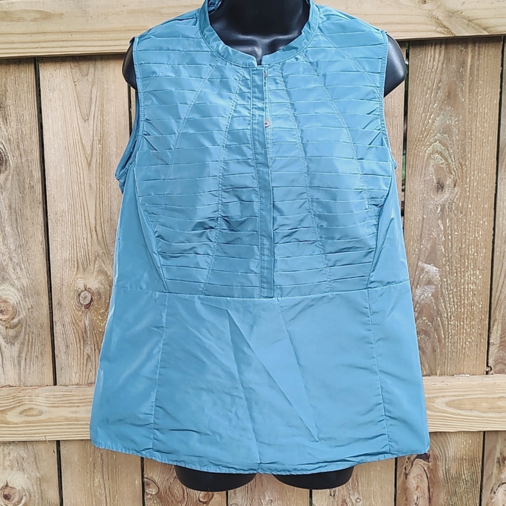 Lafayette 148 New York Satin Sleeveless Shirt